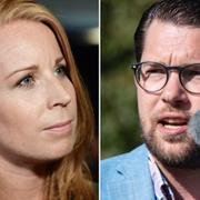 Annie Lööf (C)/Jimmie Åkesson (SD).