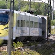 Urspårade Arlanda Express-tåget.