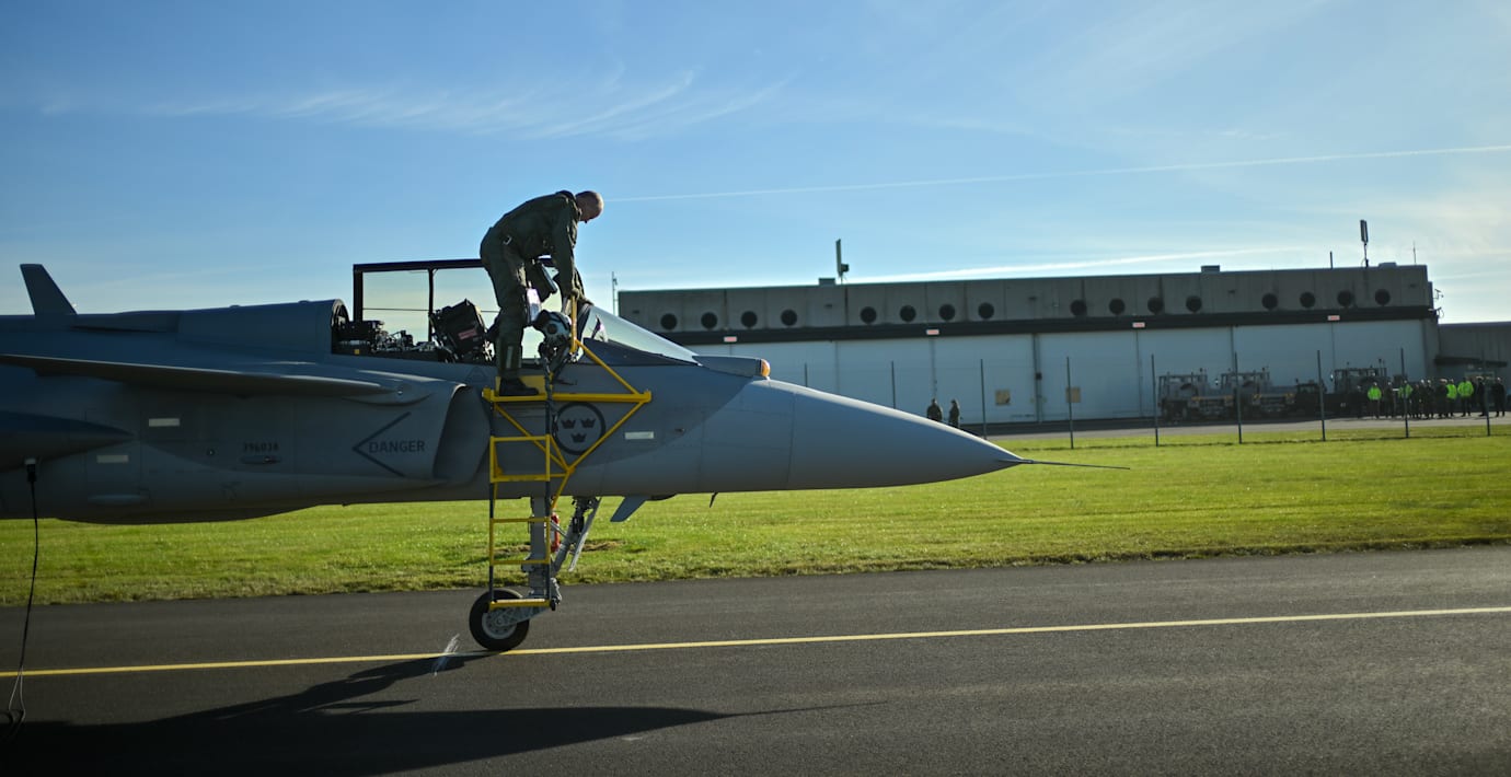 Ett svenskt JAS 39 Gripen E. 