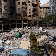 Förstörelse i Beiruts södra förorter.