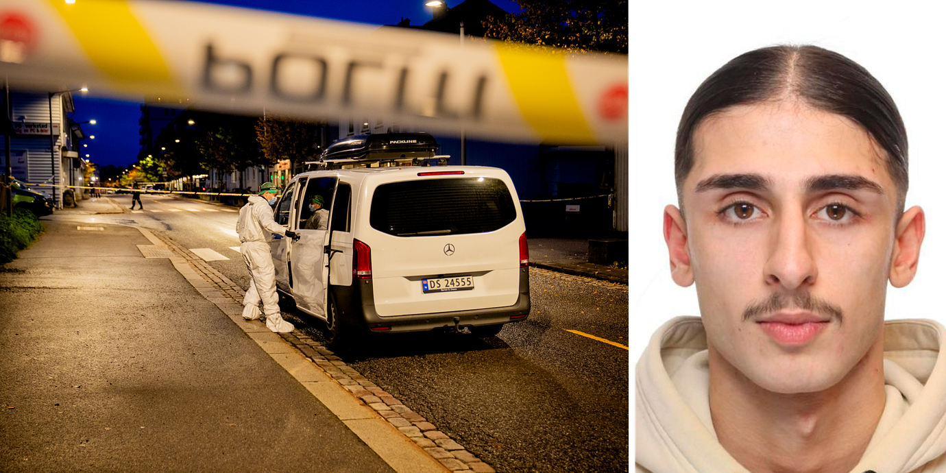 Polisinsats i norska Strømmen efter en av de granatattacker som Ali Namdar tros ha beordrat i landet. Till höger Namdar själv.
