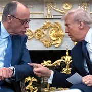 Tysklands förbundskansler Merz och USA:s president Trump. Arkivbild.