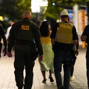 Poliser i den amerikanska huvudstaden. 