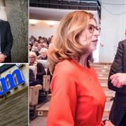 Alectas vd Magnus Billing, Swedbanks vd Birgitte Bonnesen och ordförande Lars Idermark. 