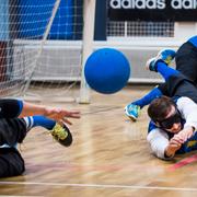 Peter Weichel, Fatmir Seremeti och Jimmy Björkstrand i Sveriges landslag i goalball.