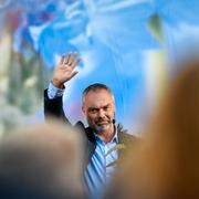 Liberalernas partiledare Jan Björklund talar under politikerveckan i Almedalen 2017.  