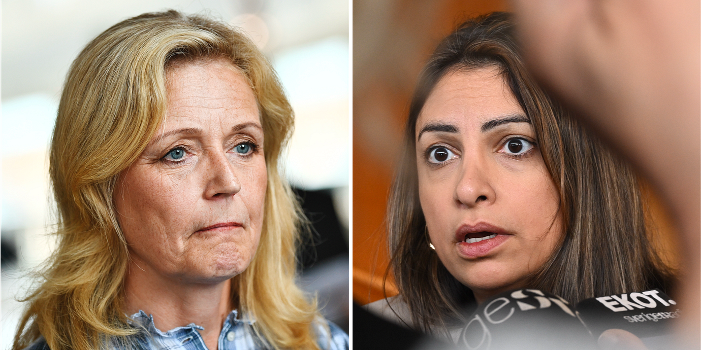 Elisabeth Thand Ringqvist (C) och Nooshi Dadgostar (V).