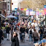 Eurovisionskyltning på Södra Förstadsgatan i centrala Malmö.