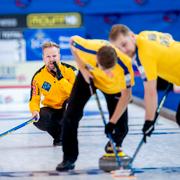 Svenska laget under finalen.