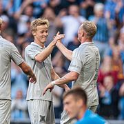 Djurgårdens Bo Hegland och Kristian Lien jublar efter 5-0.