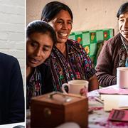 Christer Nilsson, IT-ansvarig på biståndsorganisationen IM. Till höger: Kvinnogruppen i Solola i Guatemala, som startat med hjälp av en av IM:s partnerorganisationer, har genom att organisera sig kunnat öka sina inkomster. Foto: Marcelino Secaira/IM