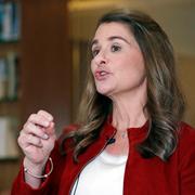 In this Feb. 1, 2019, Melinda Gates speaks while being interviewed in Kirkland, Wash. A gender equality philanthropic initiative spearheaded by Melinda Gates investment company, with support from MacKenzie Scott, has announced 10 project finalists for $40 million in funding slated to be awarded this summer.