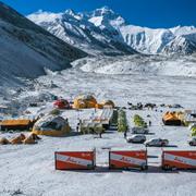 Baslägret vid Mount Everest. 