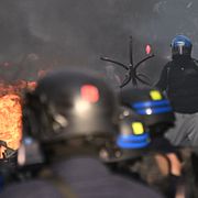 Bild från protesterna i Paris.