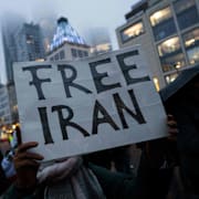 Prodemokratisk iransk demonstration i Frankfurt på måndagen. 