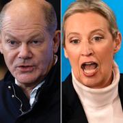 Sahra Wagenknecht, Friedrich Merz, Olaf Sholz och Alice Weidel. Tonläget har höjts mellan de tyska toppolitikerna.