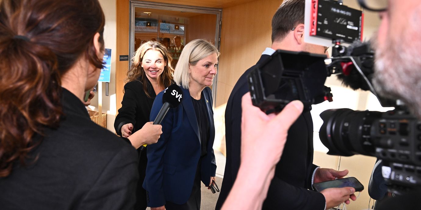 Magdalena Andersson i riksdagen, 28 september.