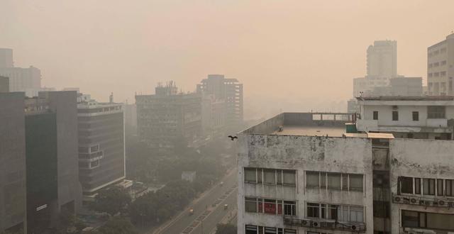 New Delhi i Indien omgiven av smog. Shonal Ganguly / AP