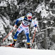 Emma Ribom (SWE) i damernas 10 km fristil på världscupen i längdskidor på Östersunds skidstadion i december i fjol.