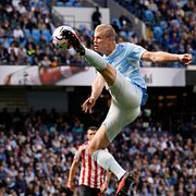Arkivbild från 20 september: Manchester Citys Erling Haaland.