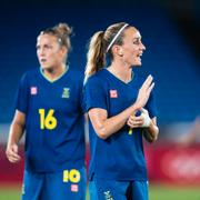 Filippa Angeldahl och Kosovare Asllani.