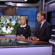 Andersson och Kristersson i SVT:s studio.
