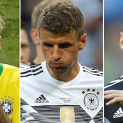 Brasiliens Neymar, Tysklands Thomas Müller och Argentinas Lionel Messi.