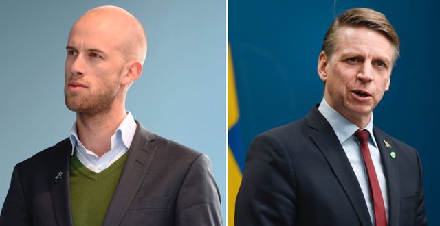 ​Carl-Oskar Bohlin (M) och Per Bolund (MP). Maja Suslin/TT, Ali Lorestani/TT