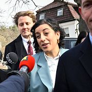 Partiledare Simona Mohamsson (L), på väg in till Liberalernas partistyrelsemöte under fredagen om SD och regeringsfrågan.