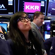 Investeraren Erica Fredrickson på New York Stock Exchange. Arkivbild.