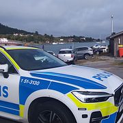 Polis under sökinsatsen.
