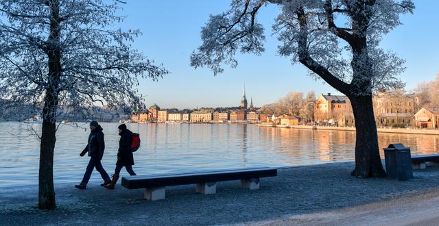 Stockholm i vinterskrud, fotograferat på och från Kastellholmen. Anders Wiklund/TT / TT NYHETSBYRÅN