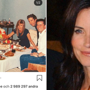 Courteney Cox  la ut bilden på ”Vänner”-stjärnornas sista måltid. 