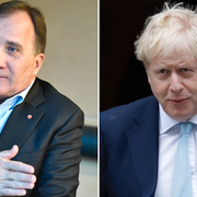 Stefan Löfven och Boris Johnson. 