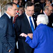 Arkivbild: Från vänster, Bank of Englands Mark Carney, ECB:s Mario Draghi och Feds Janet Yellen. 