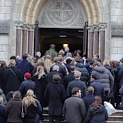 Begravningsceremonin i Oscarskyrkan i Stockholm.