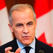 Kanadas premiärminister Mark Carney och separatiströrelsens ledare Mitch Sylvestre.