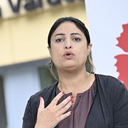 Vänsterpartiets partiledare Nooshi Dadgostar.