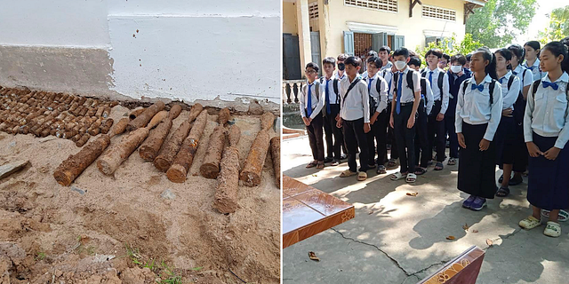 Skolan i Kratie, Kambodja. AP