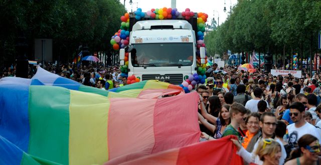 Prideparad i Ungern 2018 Imre Foldi / TT NYHETSBYRÅN