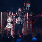 Sam Smith och modellen Winnie Harlow. Arkivbild.