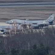 Amerikanska Lancer-plan på flygbasen i tyska Ramstein.