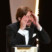 Ruben Östlund efter beskedet att han vann Guldpalmen. 