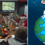 Anställda vid Norad under årets Santa Tracking.