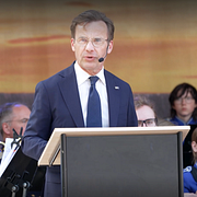 Statsminister Ulf Kristersson talade under nationaldagsfirandet i Strängnäs.
