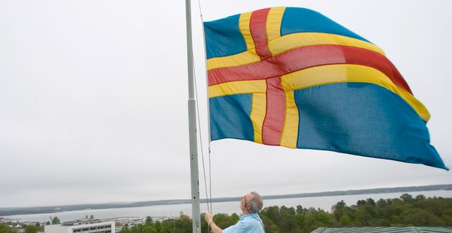 Ålands flagga.  Fredrik Sandberg / TT / TT NYHETSBYRÅN