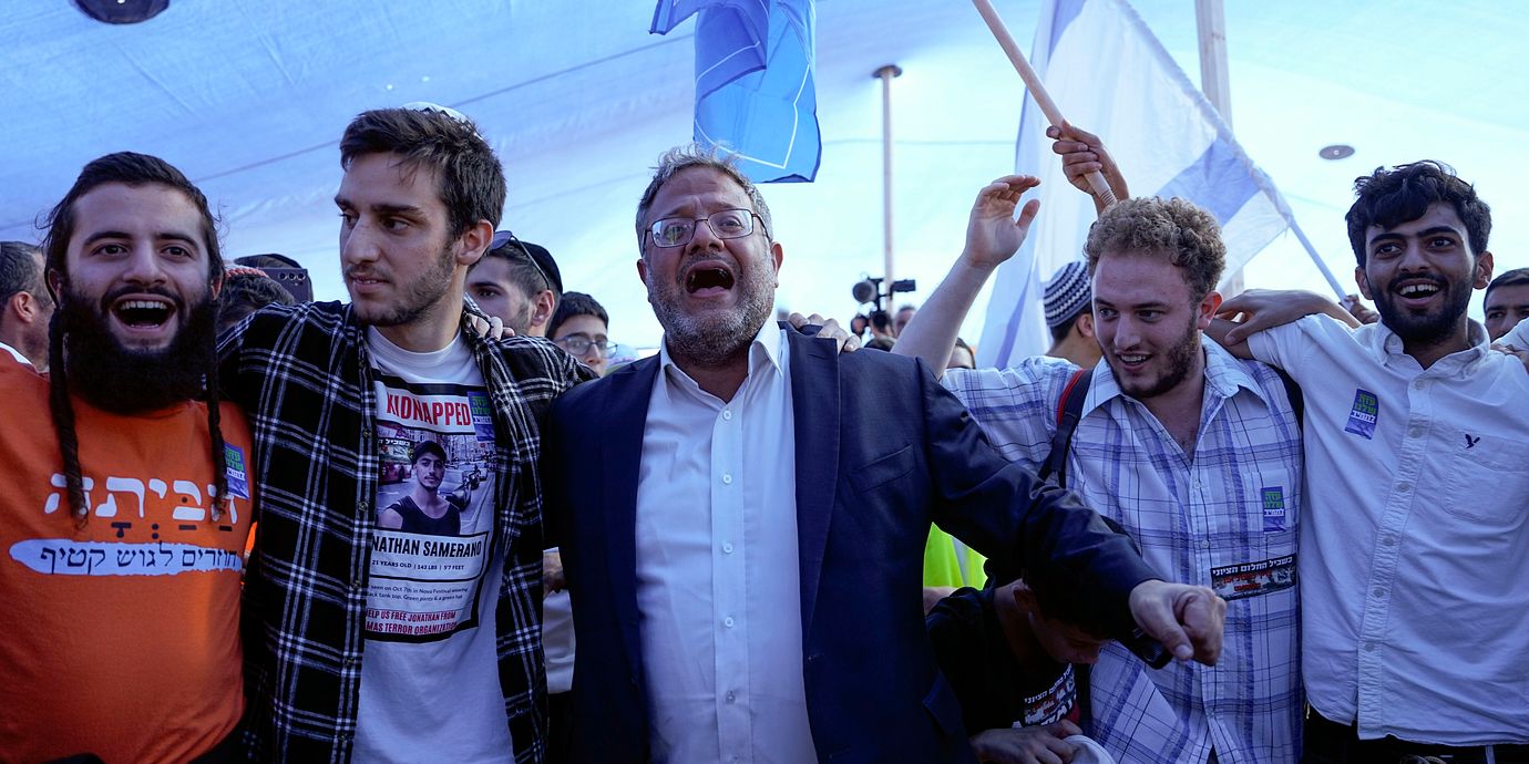 Itamar Ben-Gvir på ett valmöte den 21 oktober.