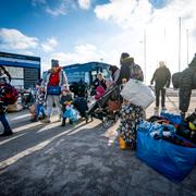 Ukrainska flyktingar i Karlskrona, 10 mars. 