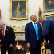 Trump och Netanyahu i Vita huset i går. 