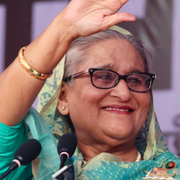 Sheikh Hasina med anhängare.